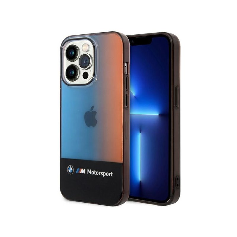 BMW iPhone 14 Pro black Half Tricolor BMW iPhone 14 Pro black Half Tricolor