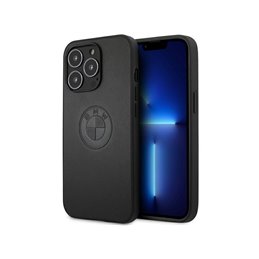 BMW iPhone 13/13 Pro black hardcase Leather Emboss