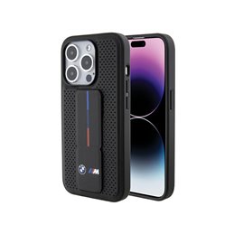 BMW iPhone 15 Pro Max black hardcase Grip Stand Smooth & Perforated