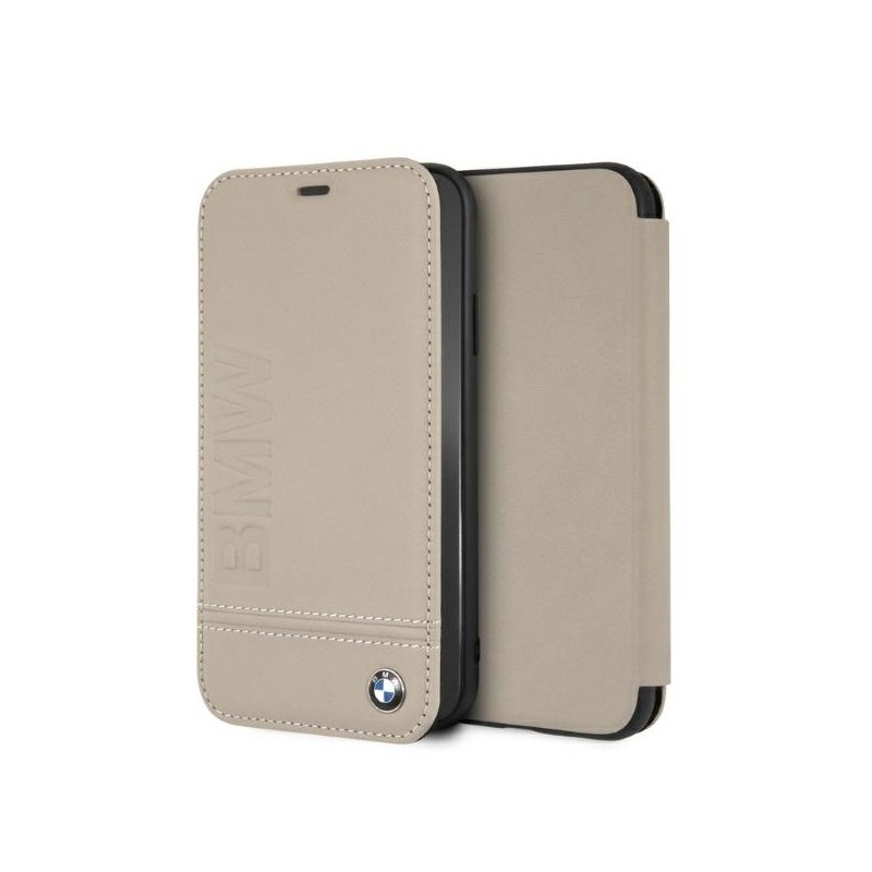 BMW iPhone Xr book taupe Logo Imprint BMW iPhone Xr book taupe Logo Imprint