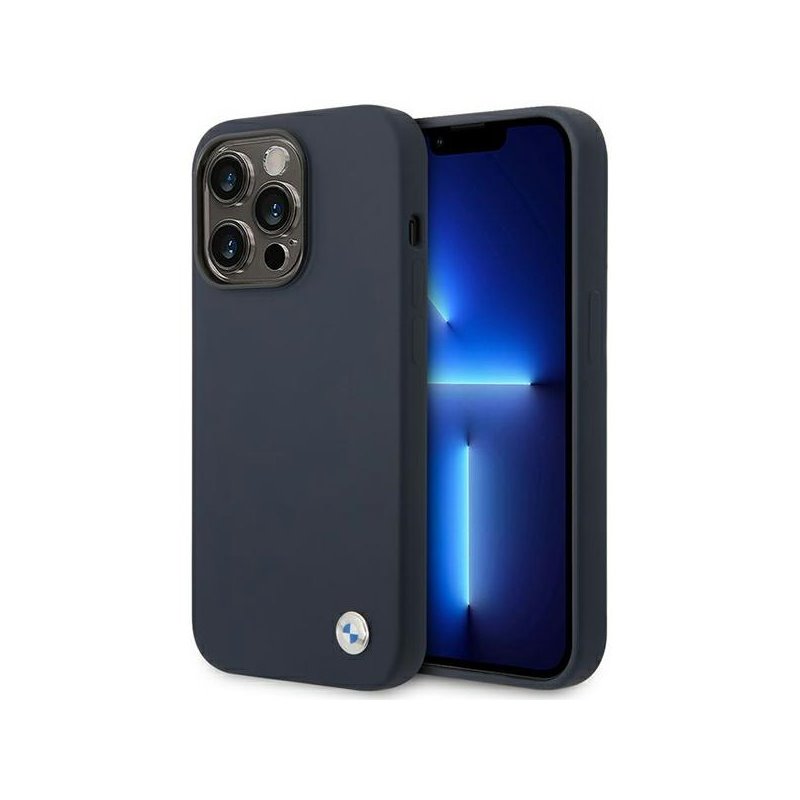 BMW iPhone 14 Pro Max navy Silicone Metal Logo MagSafe BMW iPhone 14 Pro Max navy Silicone Metal Logo MagSafe