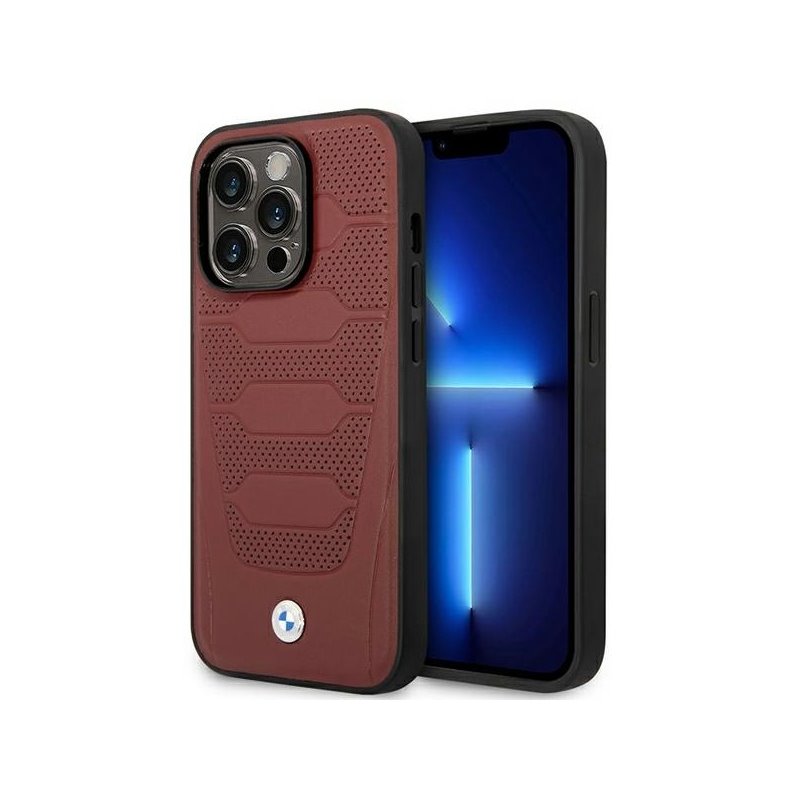 BMW iPhone 14 Pro Max burgundy Leather Seats Pattern MagSafe BMW iPhone 14 Pro Max burgundy Leather Seats Pattern MagSafe