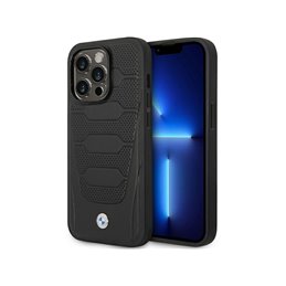 BMW iPhone 14 Pro Max black Leather Seats Pattern MagSafe