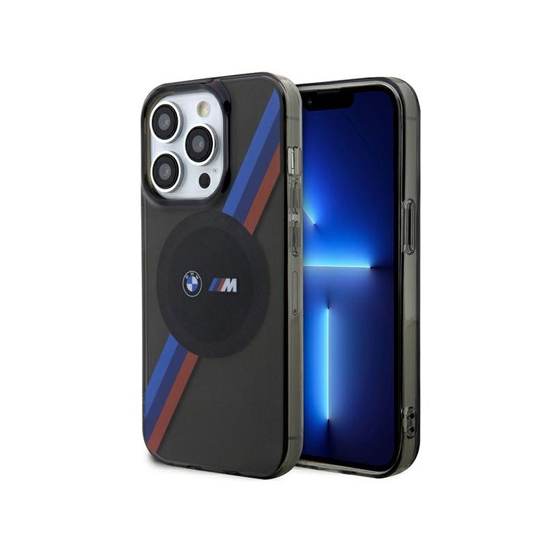 BMW iPhone 14 Pro grey Tricolor Stripes MagSafe