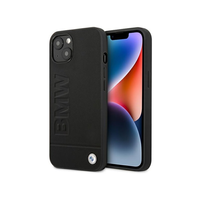 BMW iPhone 14 Plus/15 Plus black Leather Stamp BMW iPhone 14 Plus/15 Plus black Leather Stamp