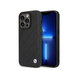 BMW iPhone 14 Pro black Leather Quilted