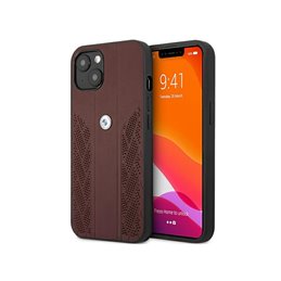 BMW iPhone 13 red hardcase Leather Curve Perforate