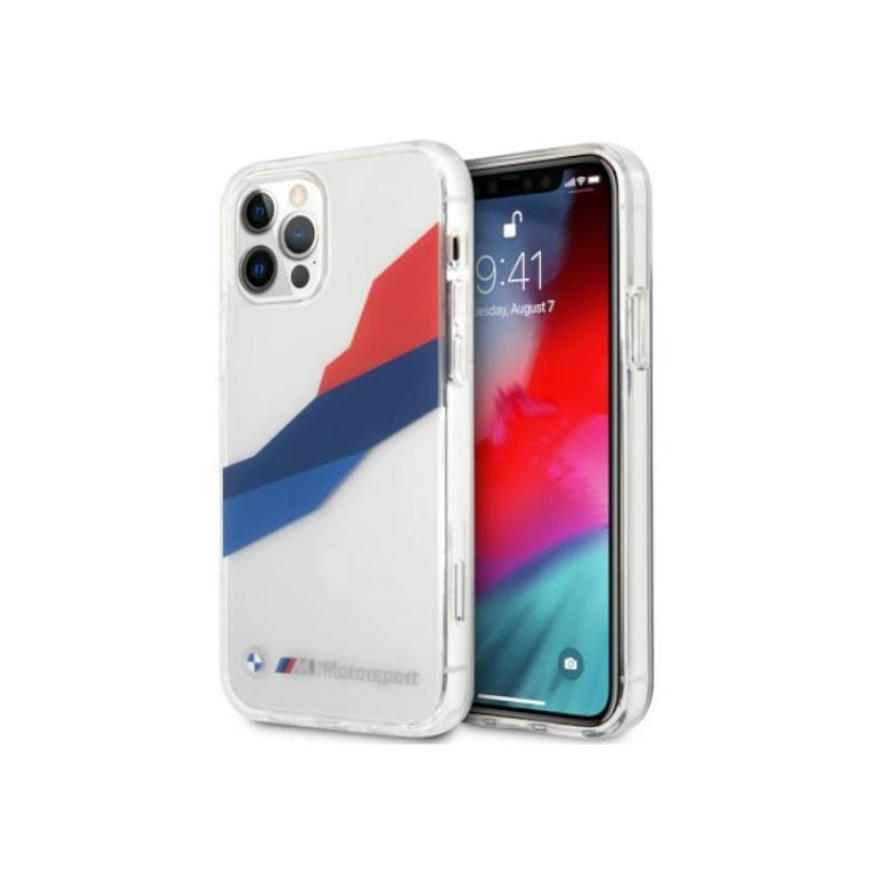 BMW iPhone 12 Pro Max transparent hardcase Motorsport Tricolor BMW iPhone 12 Pro Max transparent hardcase Motorsport Tricolor