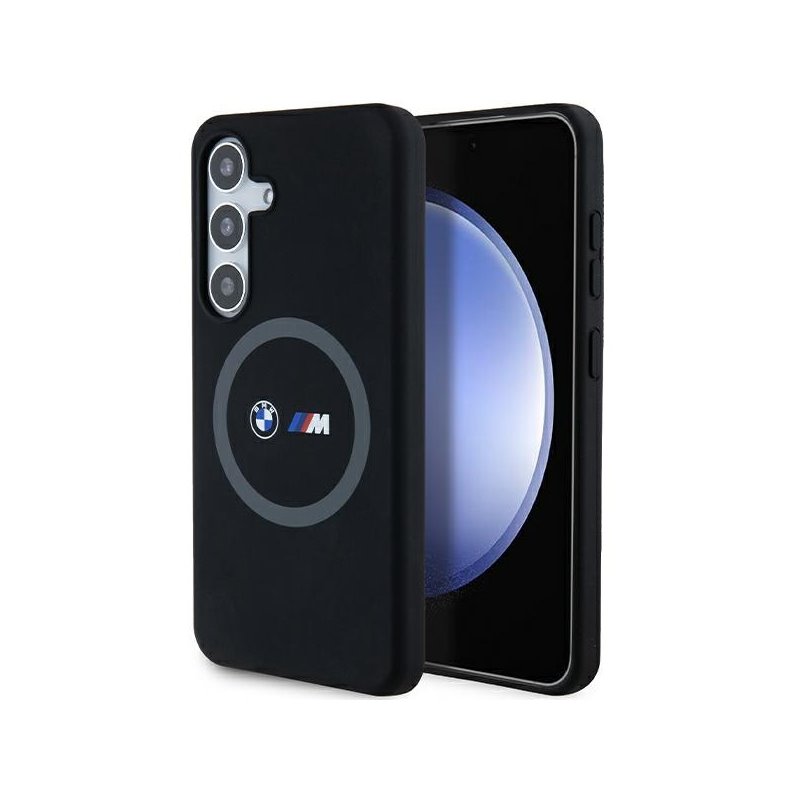 BMW Samsung Galaxy S24 S921 black hardcase M Silicone Printed Ring MagSafe
