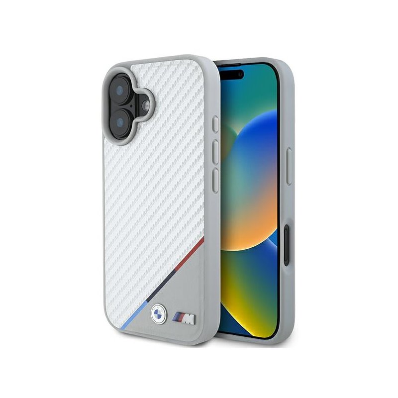 BMW iPhone 16 grey hardcase M Carbon Tricolor Line MagSafe BMW iPhone 16 grey hardcase M Carbon Tricolor Line MagSafe