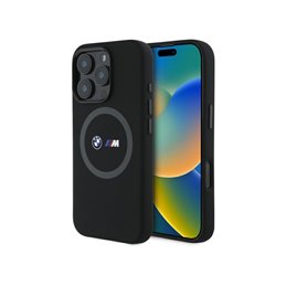 BMW iPhone 16 Pro black hardcase M Silicone Printed Ring MagSafe