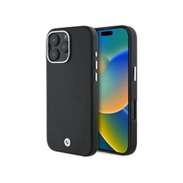 BMW iPhone 16 Pro black hardcase Sign Full Wrapped Metal MagSafe