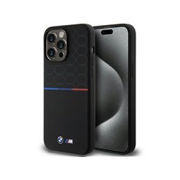 BMW iPhone 15 Pro Max black hardcase M Silicone Pattern MagSafe