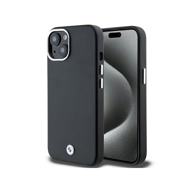 BMW iPhone 13/14/15 black Signature Wrapped Metal MagSafe