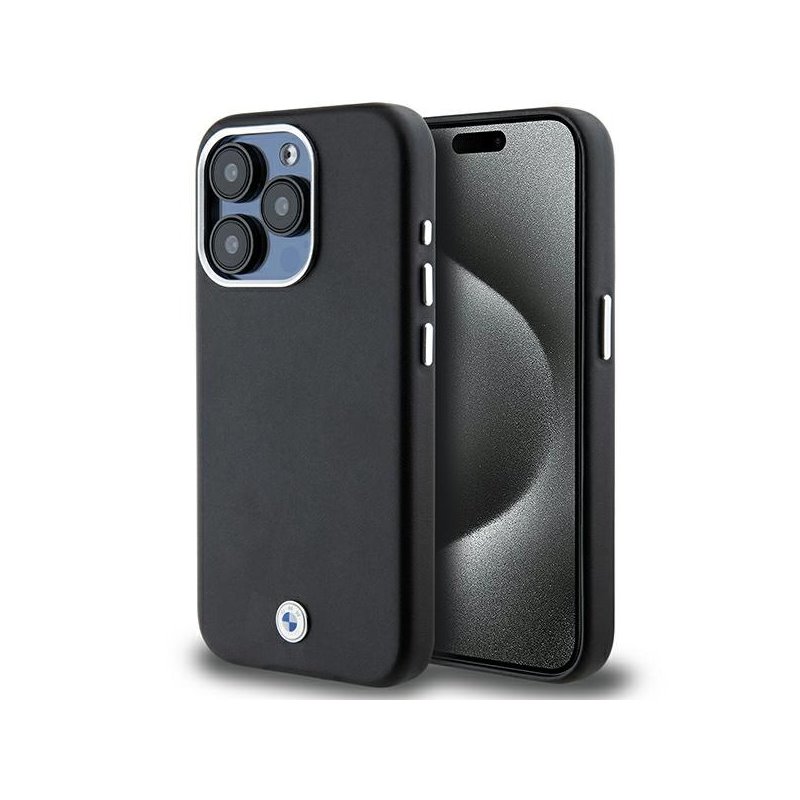 BMW iPhone 15 Pro black Signature Wrapped Metal MagSafe BMW iPhone 15 Pro black Signature Wrapped Metal MagSafe