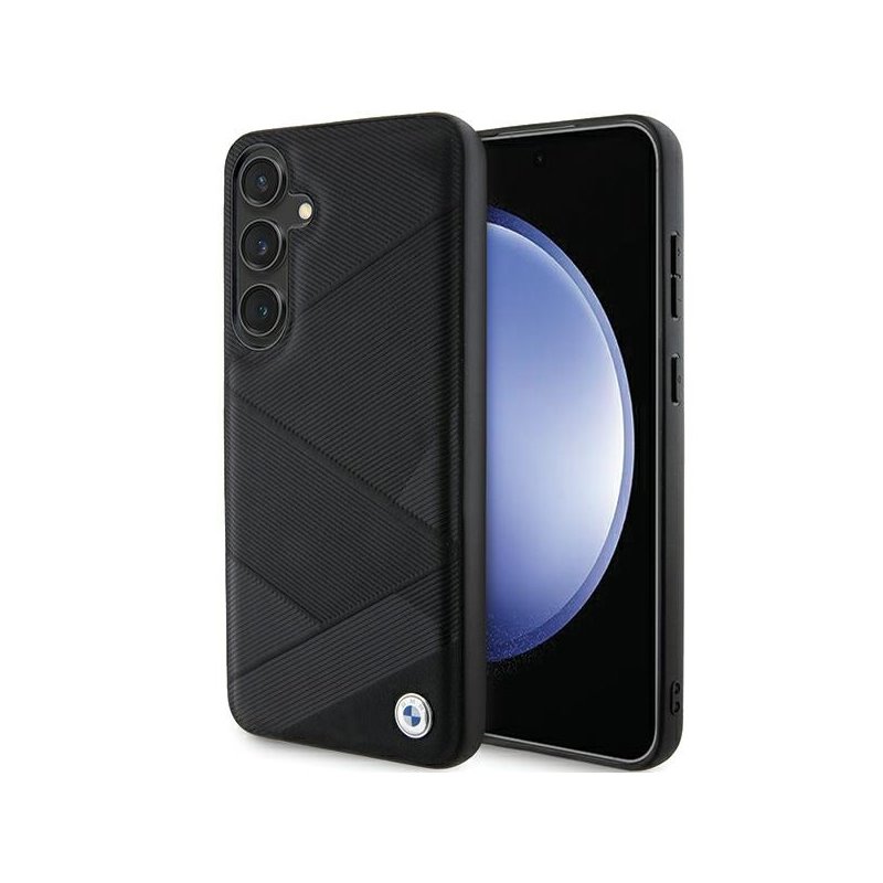 BMW Samsung Galaxy S24+ black hardcase Signature Leather Crossing Lines Pat BMW Samsung Galaxy S24+ black hardcase Signature Leather Crossing Lines Pat