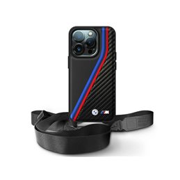 BMW iPhone 16 Pro Max black hardcase M Edition Carbon Tricolor Lines