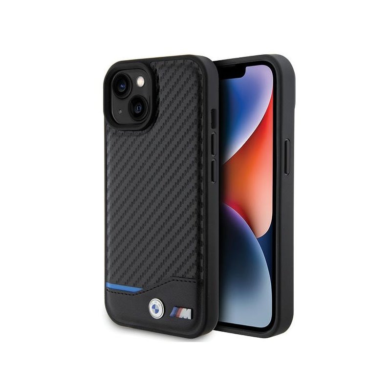 BMW iPhone 13/14/15 6.1 black Leather Carbon BMW iPhone 13/14/15 6.1 black Leather Carbon