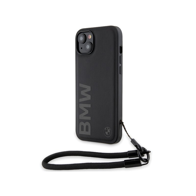 BMW iPhone 14 Plus/15 Plus 6.7 black hardcase Signature Leather Wordmark BMW iPhone 14 Plus/15 Plus 6.7 black hardcase Signature Leather Wordmark