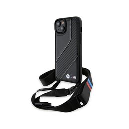 BMW iPhone 14 Plus/15 Plus 6.7 black hardcase M Edition Carbon Stripe