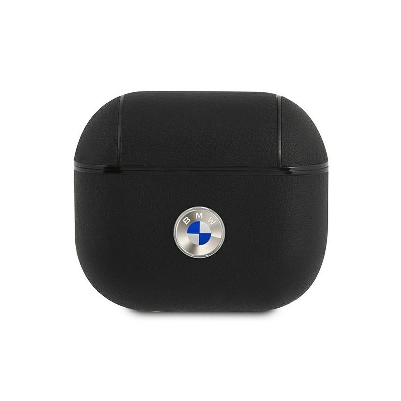 BMW AirPods 3 cover black Geniune Leather Silver Logo